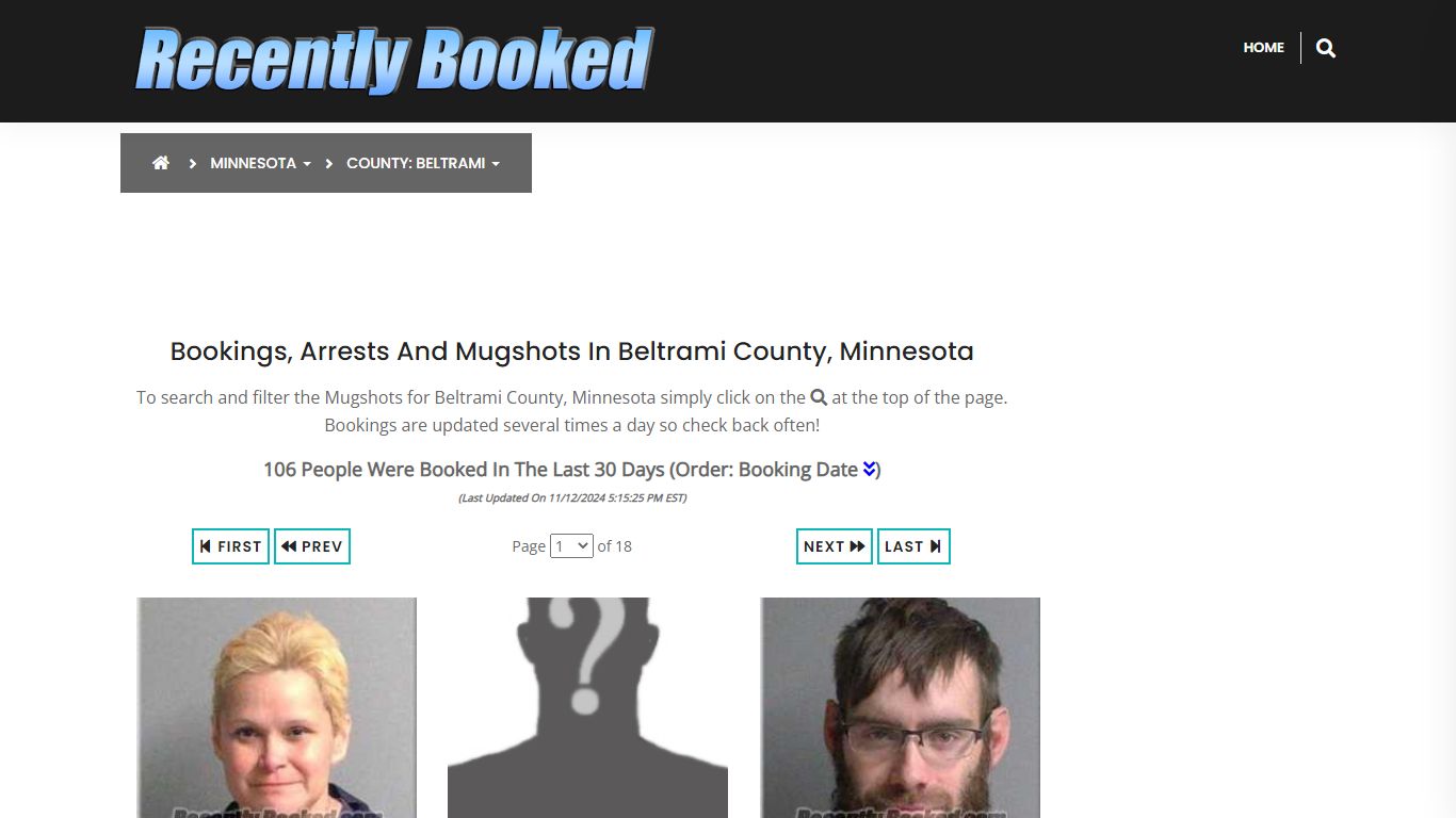 Bookings, Arrests and Mugshots in Beltrami County, Minnesota