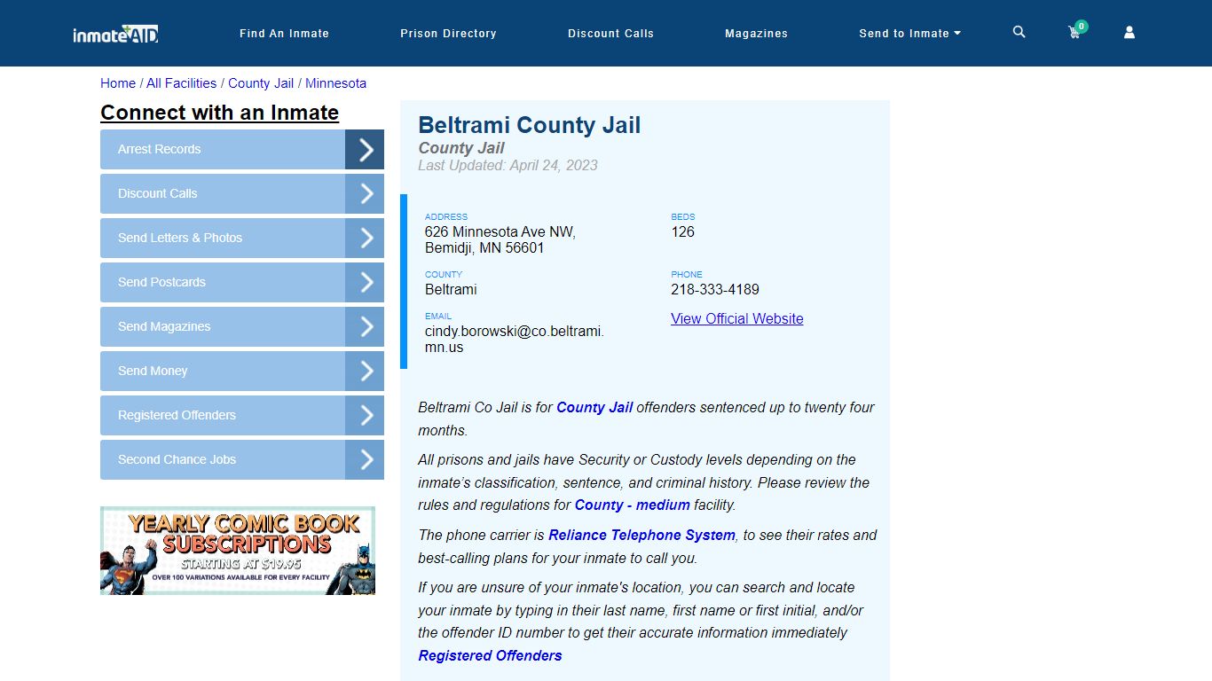 Beltrami County Jail - Inmate Locator