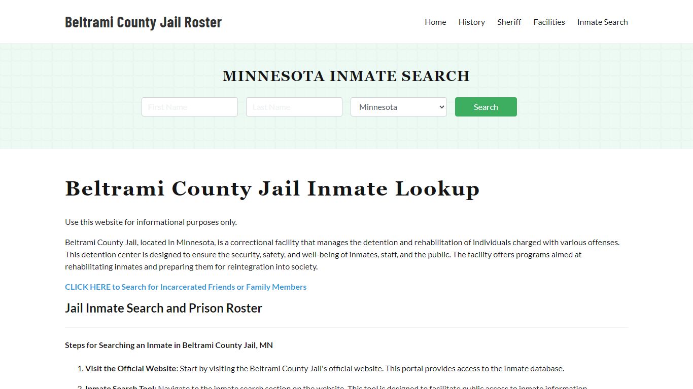 Beltrami County Jail Roster Lookup, MN, Inmate Search